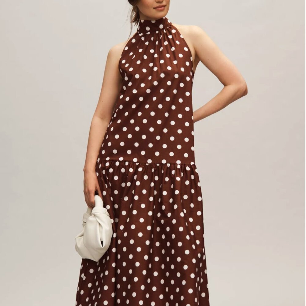 Maeve Halter Drop-Waist Midi Dress